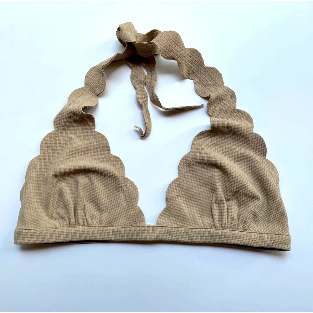 Marysia Swim Spring Bikini Top Halter Tan Size Large NEW